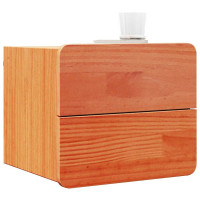 Produktbild för Sängbord med låda 2 pcs Brun 39 x 34 x 33 cm Massiv furu
