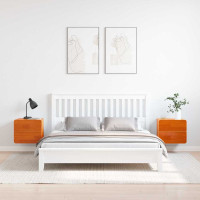 Produktbild för Sängbord med låda 2 pcs Brun 39 x 34 x 33 cm Massiv furu