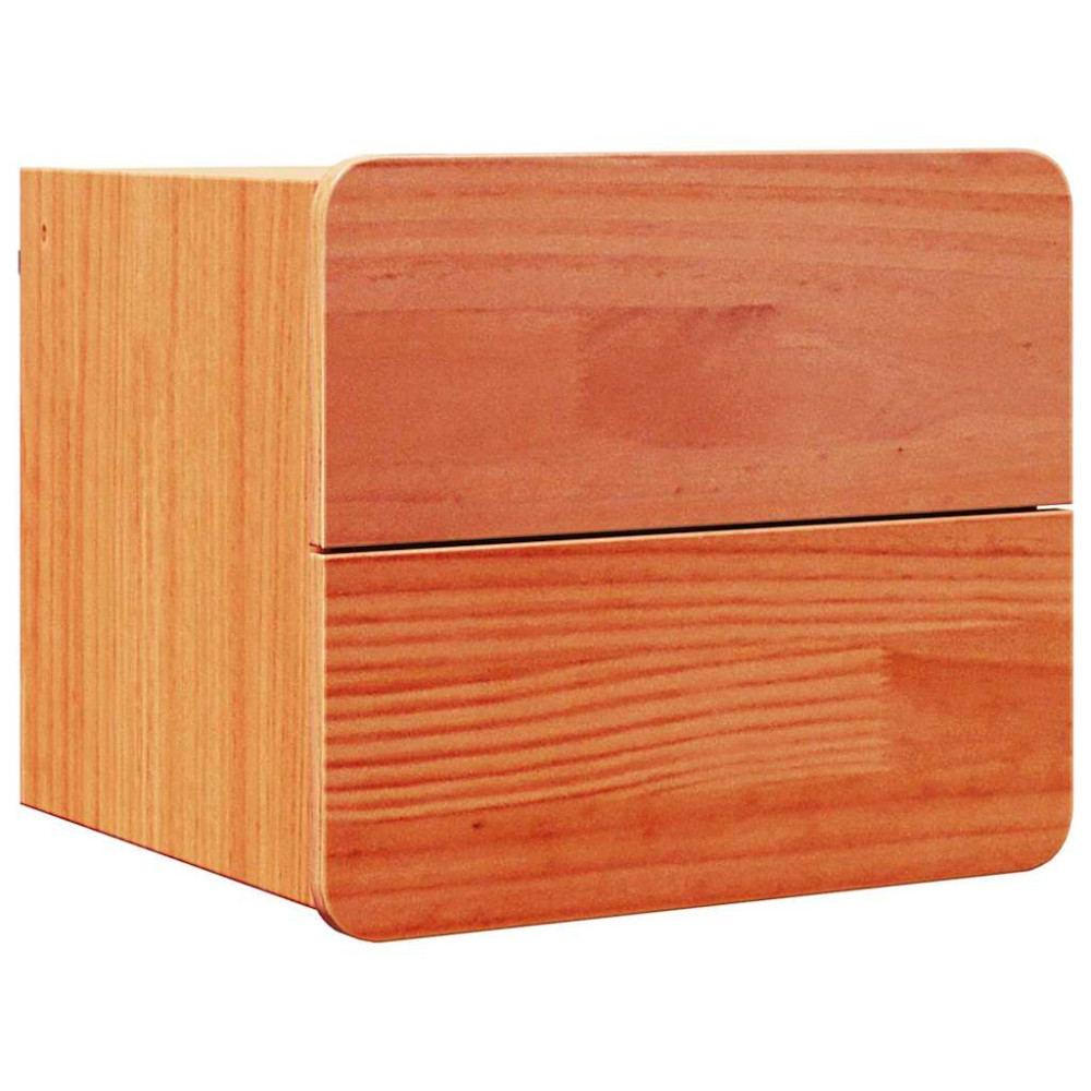 Produktbild för Sängbord med låda 2 pcs Brun 39 x 34 x 33 cm Massiv furu