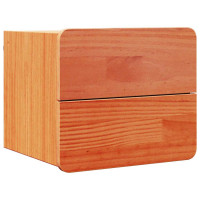 Produktbild för Sängbord med låda 2 pcs Brun 39 x 34 x 33 cm Massiv furu