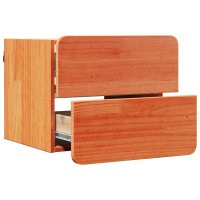 Produktbild för Sängbord med låda 2 pcs Brun 39 x 34 x 33 cm Massiv furu