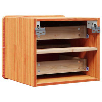 Produktbild för Sängbord med låda 2 pcs Brun 39 x 34 x 33 cm Massiv furu