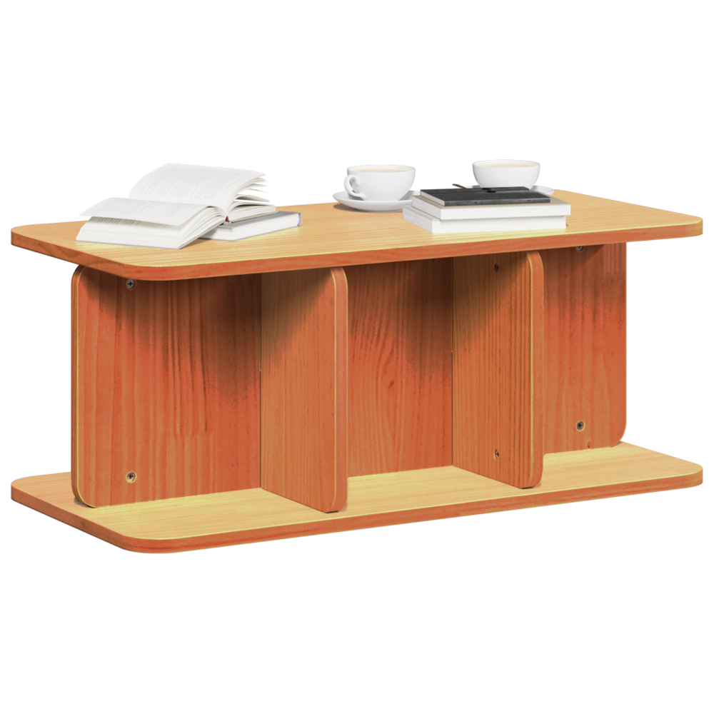 Produktbild för Kaffeebord Vaxbrun 80 x 39,5 x 33,5 cm Massiv furu