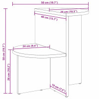 Produktbild för Kaffeebord Naturfärg 50 x 40 x 50 cm Massiv furu