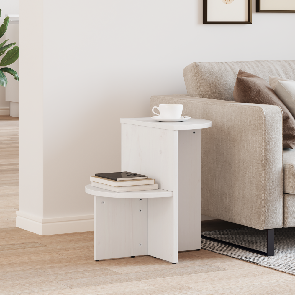Produktbild för Kaffeebord Vit 50 x 40 x 50 cm Massiv furu