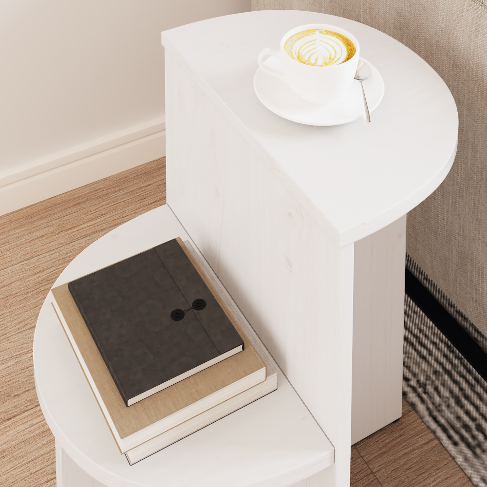 Produktbild för Kaffeebord Vit 50 x 40 x 50 cm Massiv furu