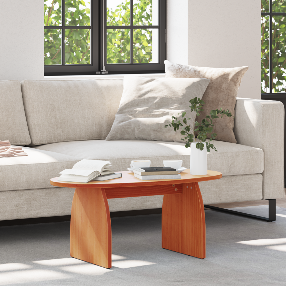 Produktbild för Kaffeebord Vaxbrun 80 x 40 x 35 cm Massiv furu