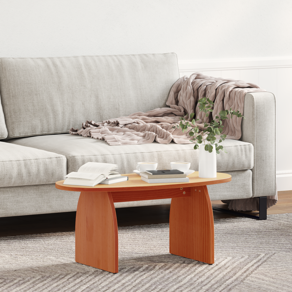 Produktbild för Kaffeebord Vaxbrun 80 x 40 x 35 cm Massiv furu