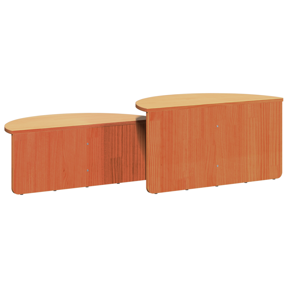 Produktbild för Kaffeebord 2 pcs Vaxbrun Massiv furu