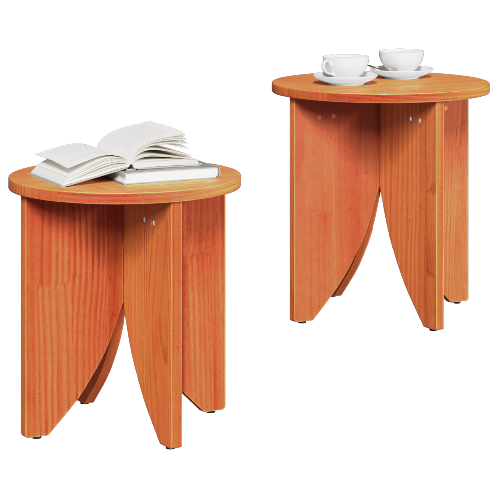 Produktbild för Kaffeebord 2 pcs Vaxbrun