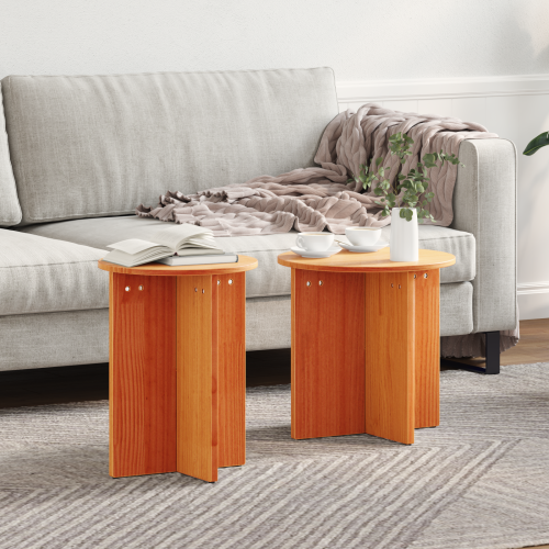 vidaXL Kaffeebord 2 pcs Vaxbrun