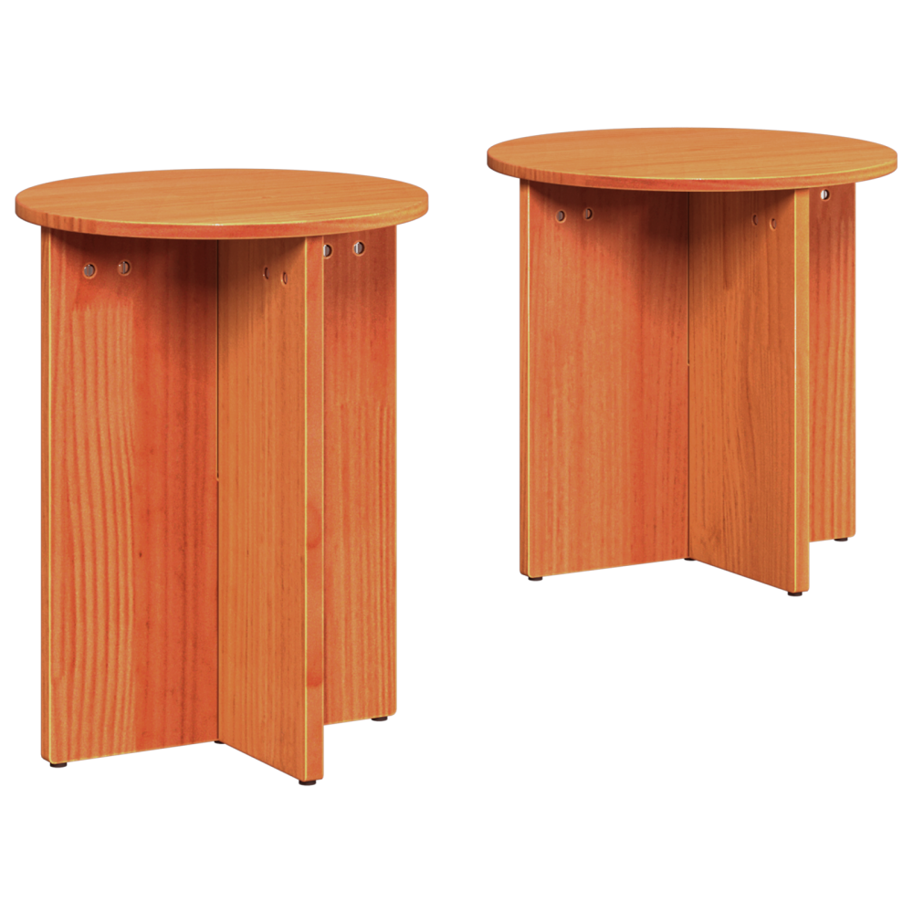 Produktbild för Kaffeebord 2 pcs Vaxbrun
