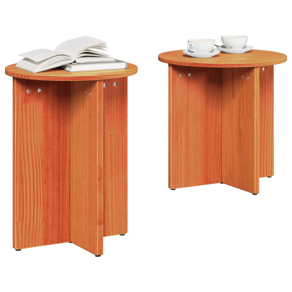 Produktbild för Kaffeebord 2 pcs Vaxbrun