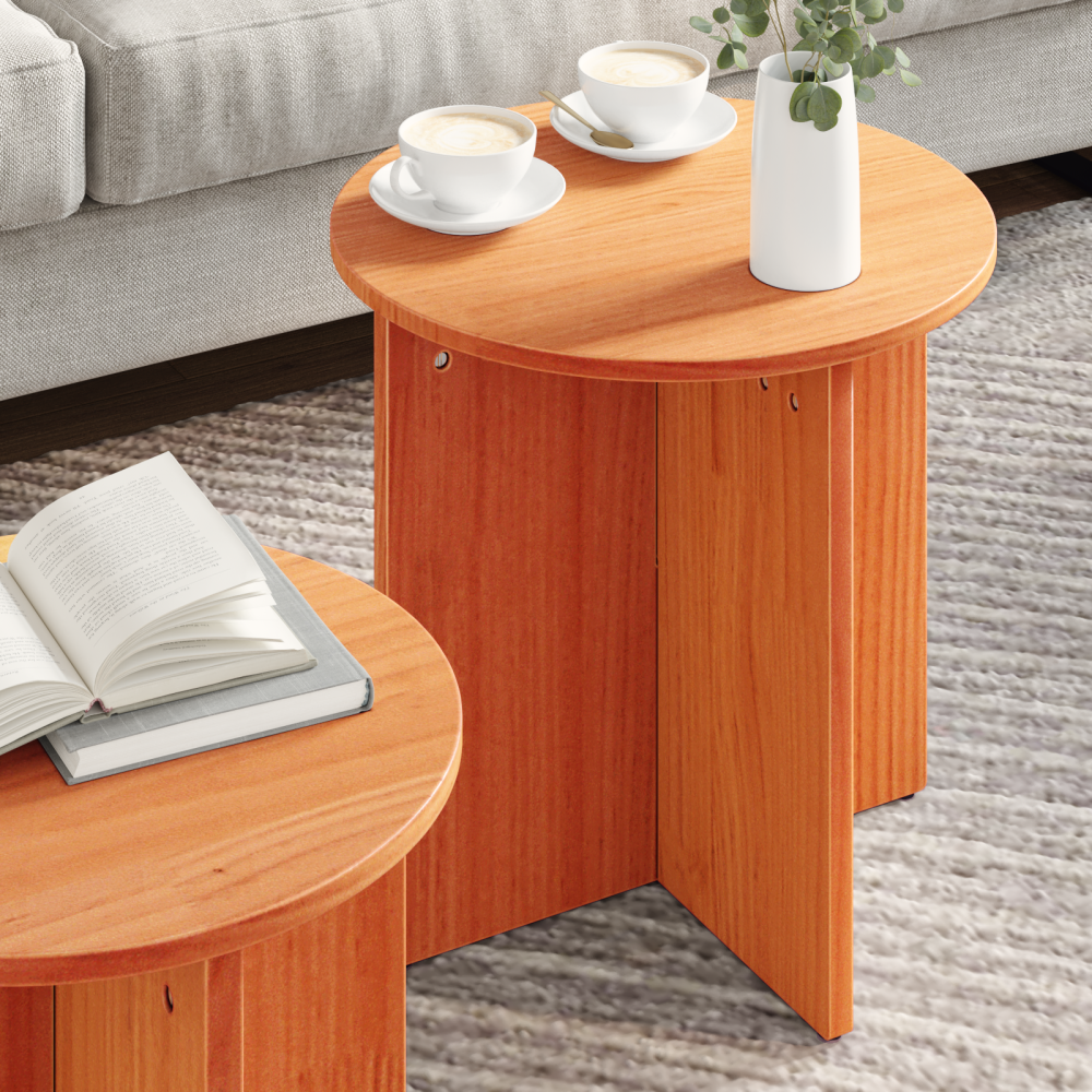 Produktbild för Kaffeebord 2 pcs Vaxbrun