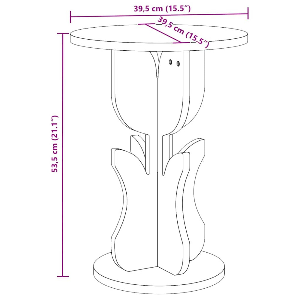 Produktbild för Kaffeebord Naturfärg 39,5 x 39,5 x 53,5 cm Massiv furu