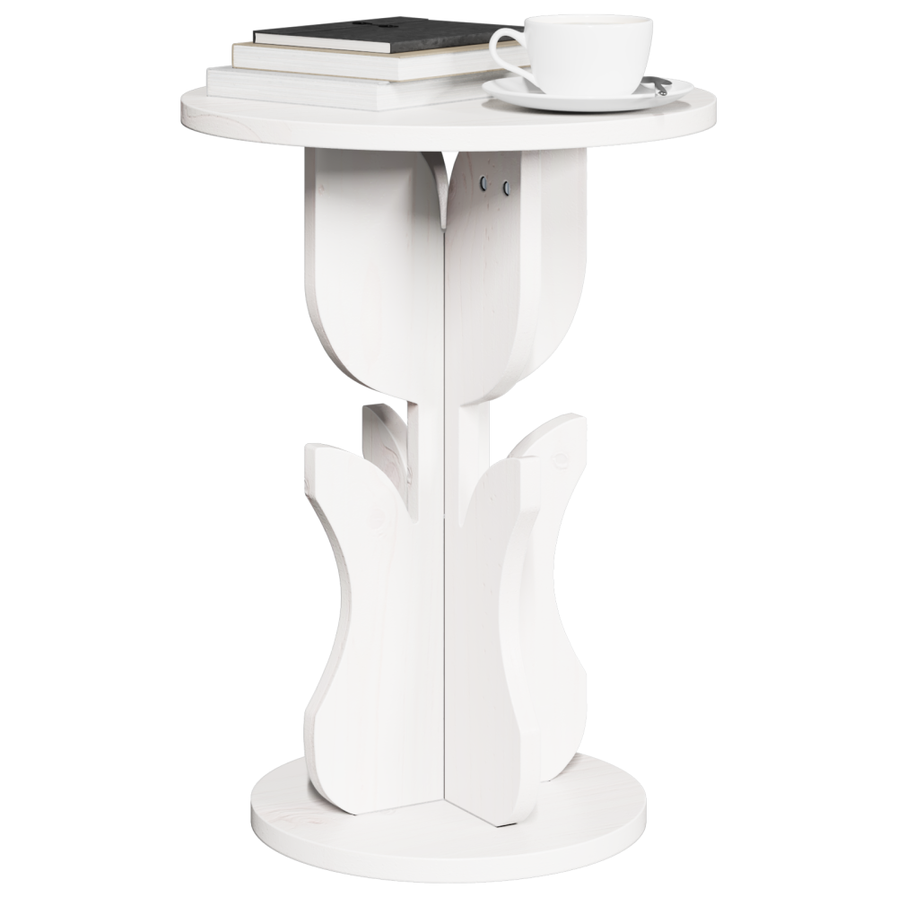 Produktbild för Kaffeebord Vit 39,5 x 39,5 x 53,5 cm Massiv furu