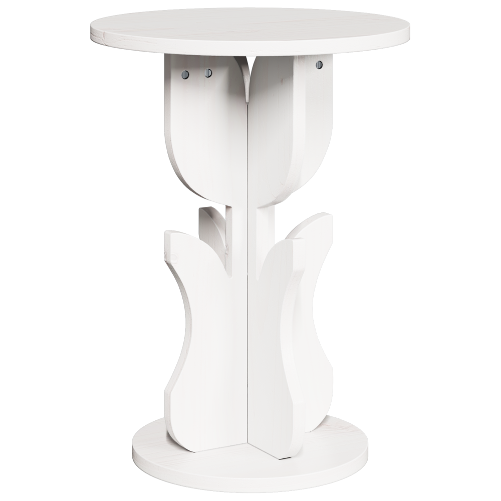 Produktbild för Kaffeebord Vit 39,5 x 39,5 x 53,5 cm Massiv furu