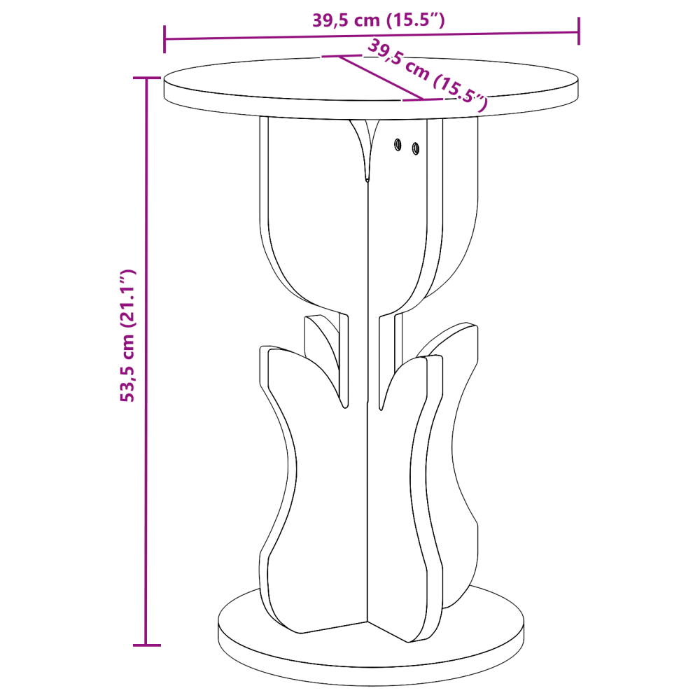 Produktbild för Kaffeebord Vaxbrun 39,5 x 39,5 x 53,5 cm Massiv furu