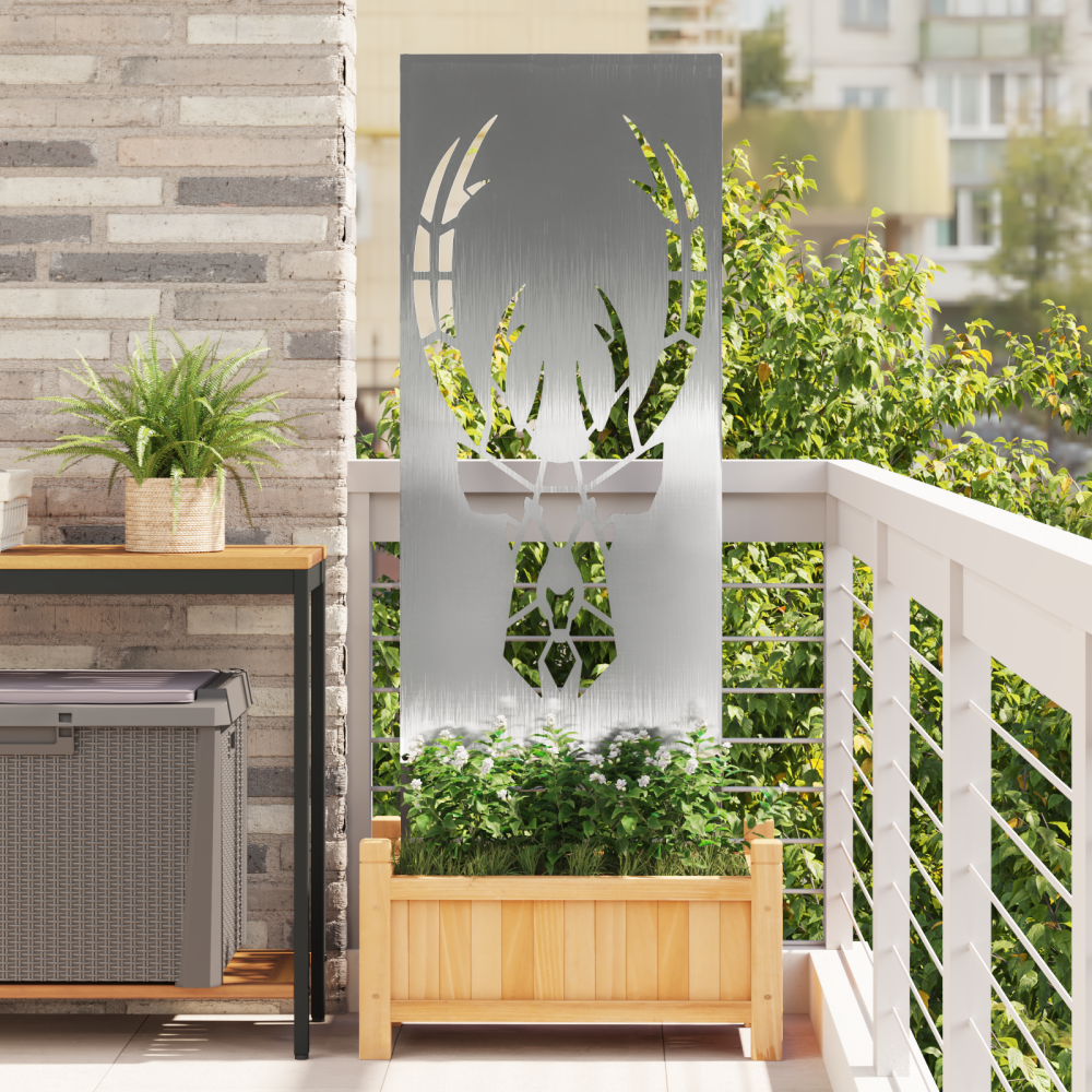 Produktbild för Trädgårds integritetsskärm Silver 50 x 140 cm Rostfritt stål