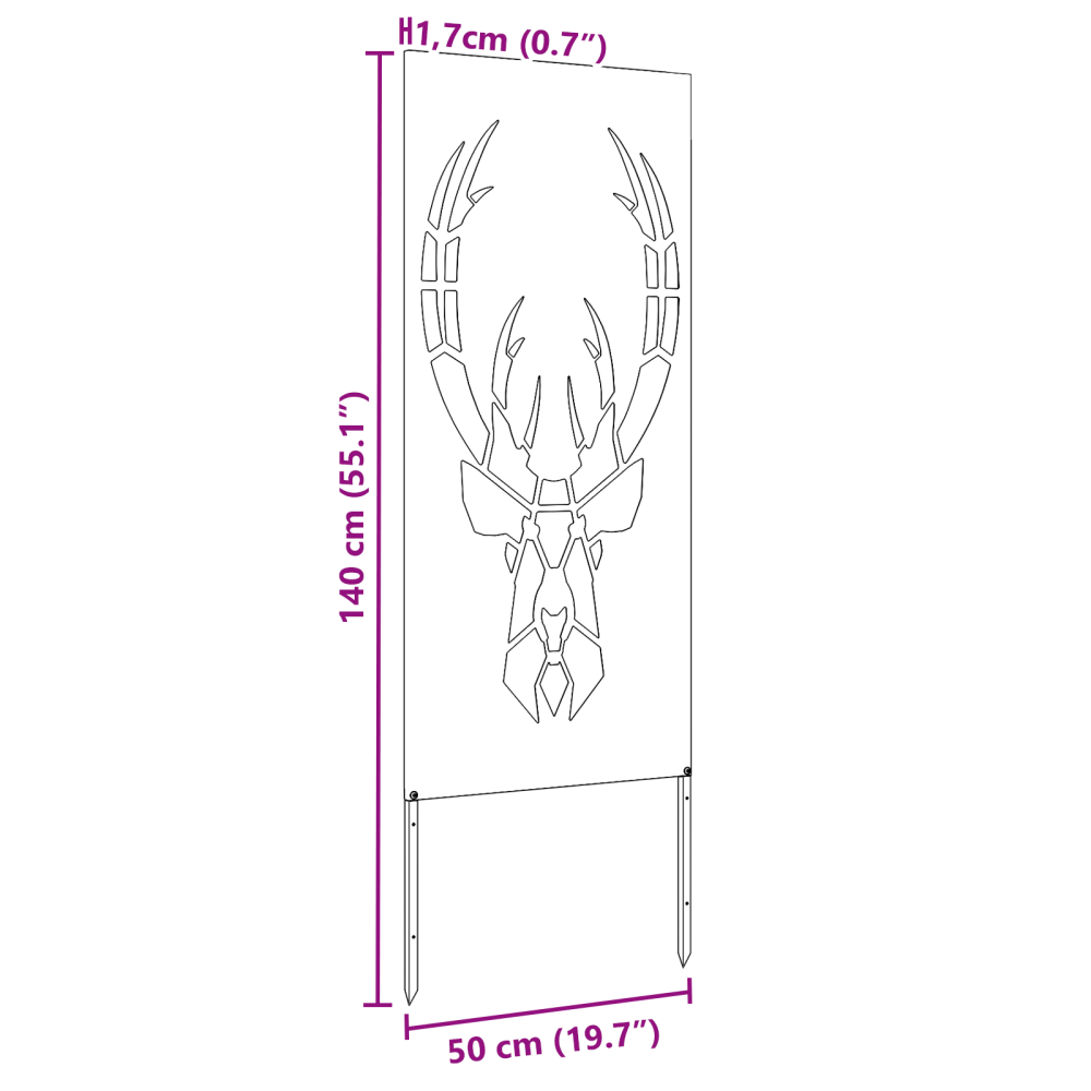 Produktbild för Trädgårds integritetsskärm Silver 50 x 140 cm Rostfritt stål