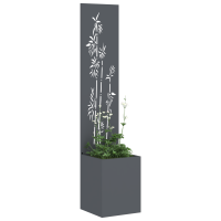 Produktbild för Trädgårds integritetsskärm Antracit 32 x 140 cm Kallvalsat stål