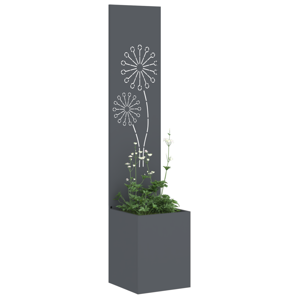 Produktbild för Trädgårds integritetsskärm Antracit 32 x 150 cm Kallvalsat stål