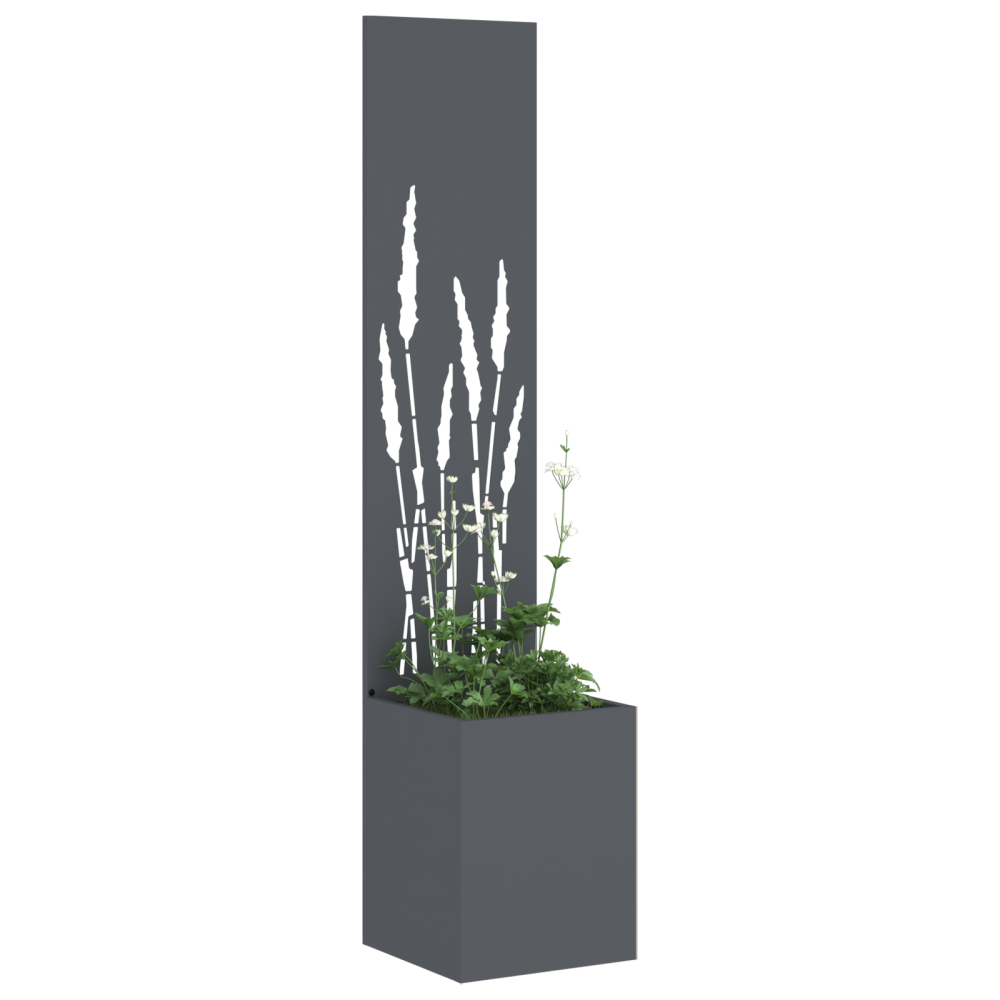 Produktbild för Trädgårds integritetsskärm Antracit 32 x 150 cm Kallvalsat stål