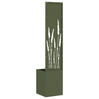 Produktbild för Trädgårds integritetsskärm Olivgrön 32 x 150 cm Kallvalsat stål