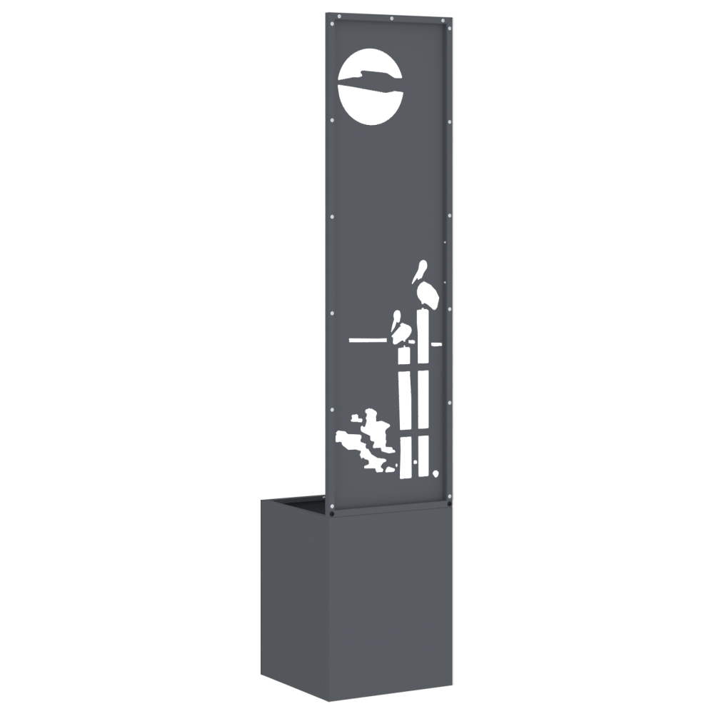 Produktbild för Trädgårds integritetsskärm Antracit 32 x 150 cm Kallvalsat stål