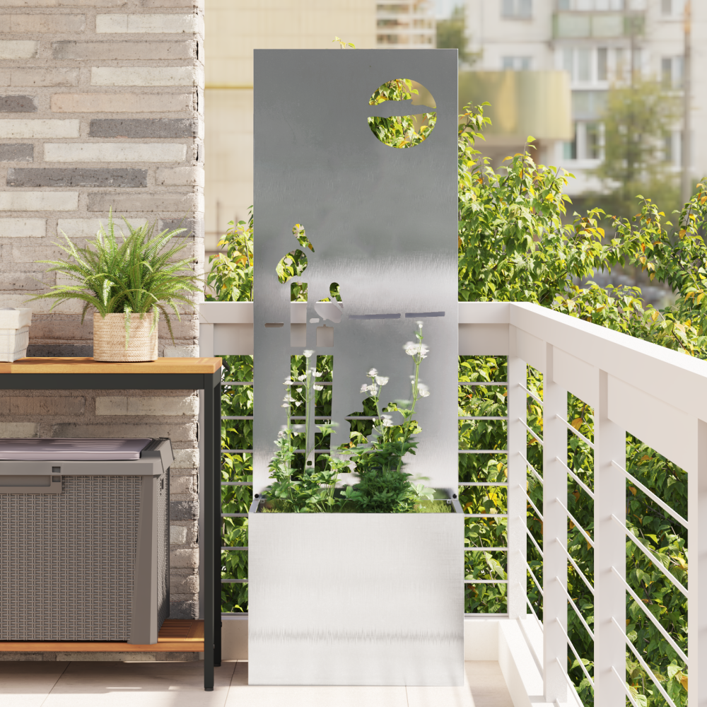 Produktbild för Trädgårds integritetsskärm Silver 50 x 150 cm Rostfritt stål