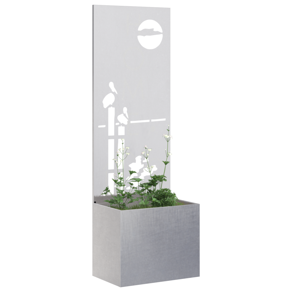 Produktbild för Trädgårds integritetsskärm Silver 50 x 150 cm Rostfritt stål
