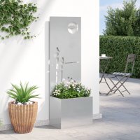 Produktbild för Trädgårds integritetsskärm Silver 50 x 150 cm Rostfritt stål