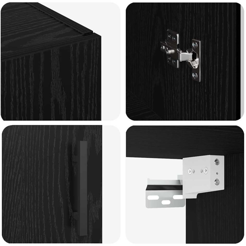 Produktbild för Väggskåp Svart ek 69.5 x 34 x 90 cm Konstruerat trä