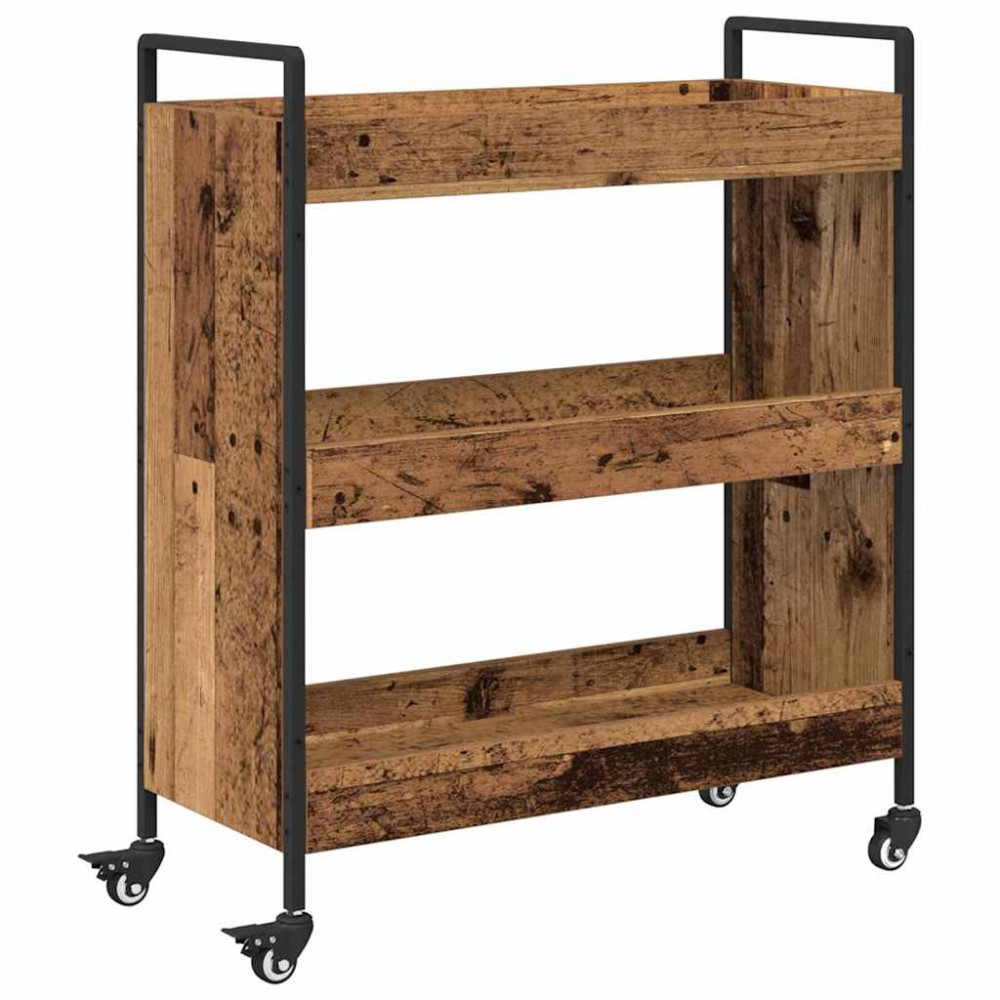 Produktbild för Köksvagn Gammalt trä 70 x 30 x 82 cm Konstruerat trä