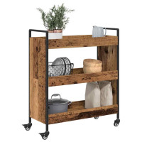 Produktbild för Köksvagn Gammalt trä 70 x 30 x 82 cm Konstruerat trä