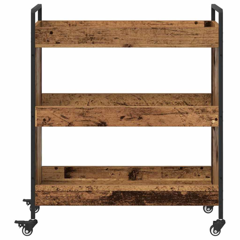 Produktbild för Köksvagn Gammalt trä 70 x 30 x 82 cm Konstruerat trä