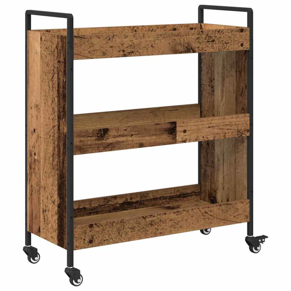 Produktbild för Köksvagn Gammalt trä 70 x 30 x 82 cm Konstruerat trä