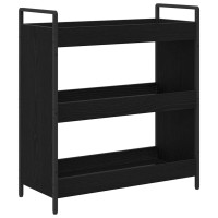 Produktbild för Köksvagn Svart Ek 70 x 30 x 82 cm Konstruerat trä