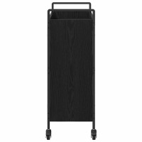Produktbild för Köksvagn Svart Ek 70 x 30 x 82 cm Konstruerat trä