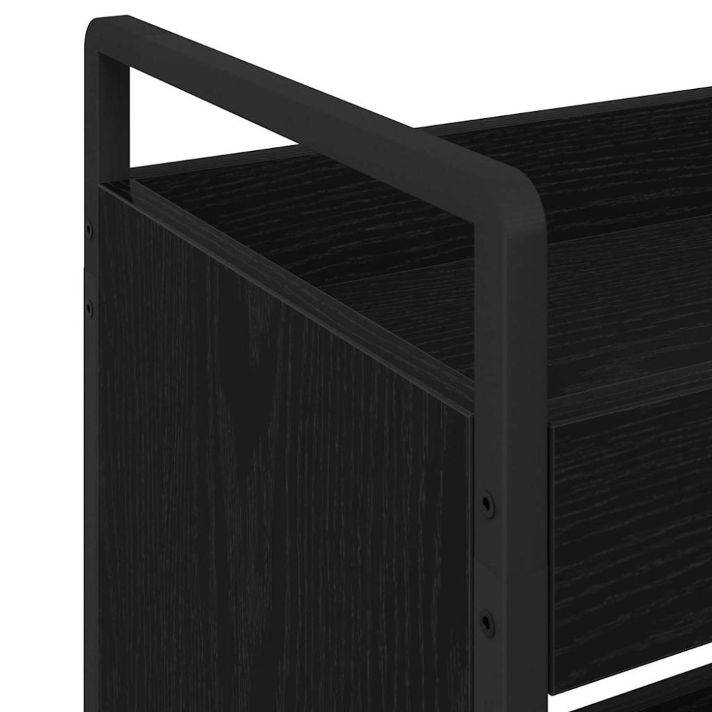 Produktbild för Köksvagn Svart Ek 70 x 30 x 82 cm Konstruerat trä