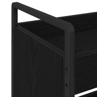 Produktbild för Köksvagn Svart Ek 70 x 30 x 82 cm Konstruerat trä