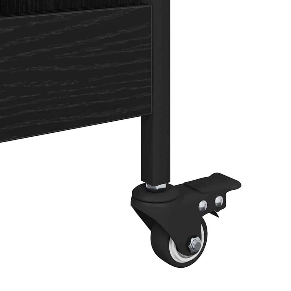 Produktbild för Köksvagn Svart Ek 70 x 30 x 82 cm Konstruerat trä