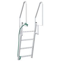 Produktbild för 4-stegs bryggstege Silver 58 x 77 x 166 cm Aluminium