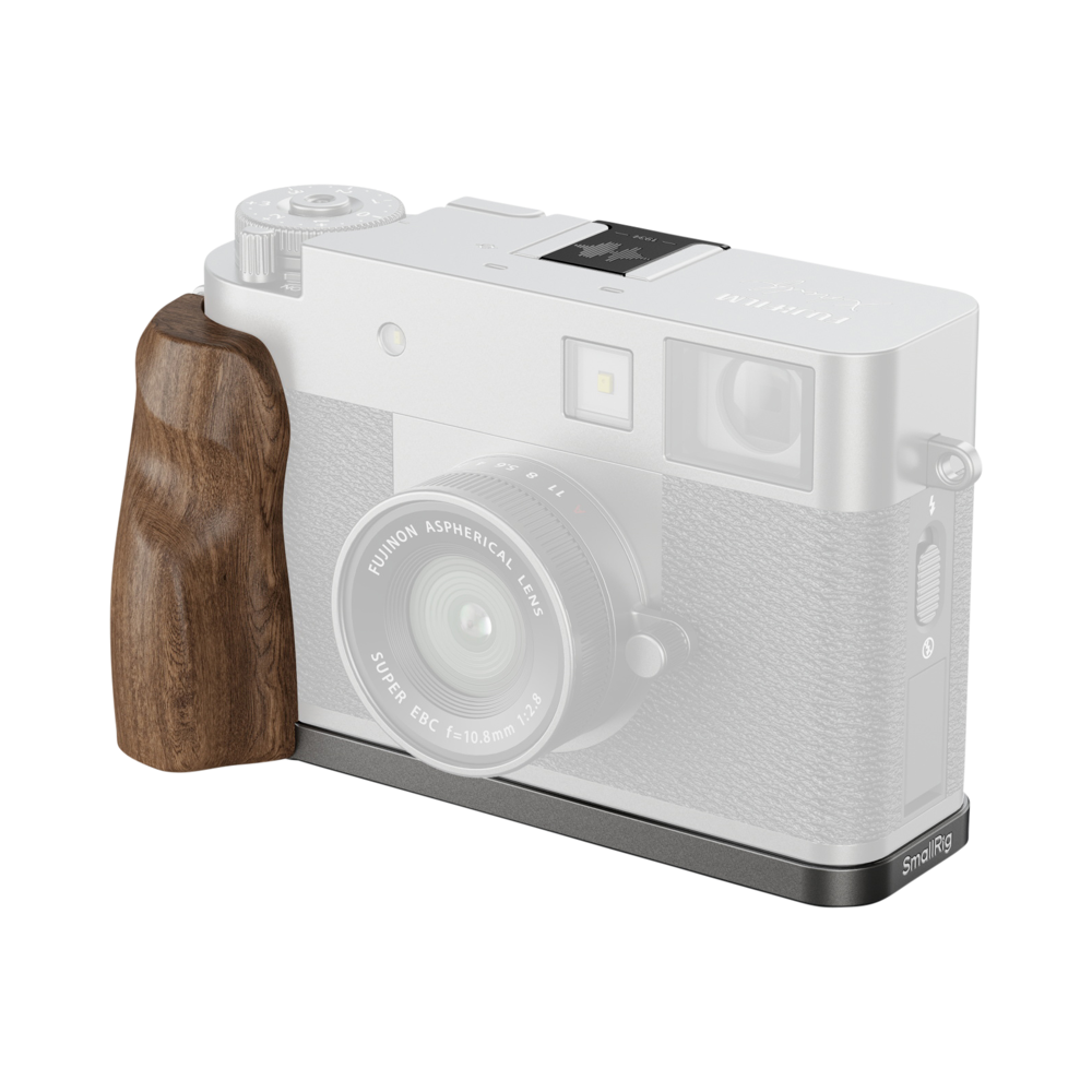 Produktbild för SmallRig 5394 L-Shaped Mount Plate with Wooden Handle for FUJIFILM X half Charcoal Silver