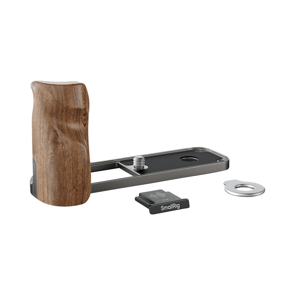 Produktbild för SmallRig 5394 L-Shaped Mount Plate with Wooden Handle for FUJIFILM X half Charcoal Silver