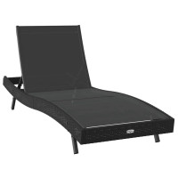 Produktbild för Solstol 3 pcs Svart 197 x 70 x 82 cm konstrotting