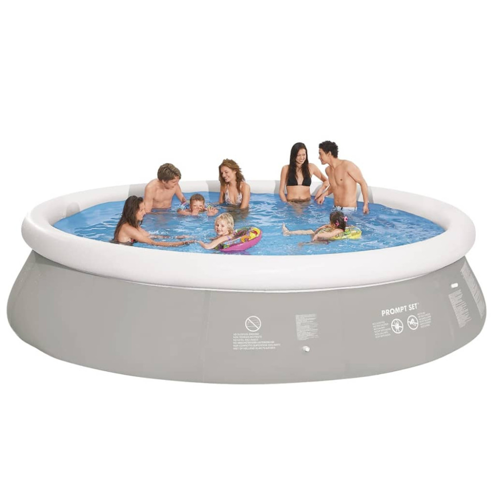 Produktbild för Jilong Rund uppblåsbar pool grå 450 x 122 cm