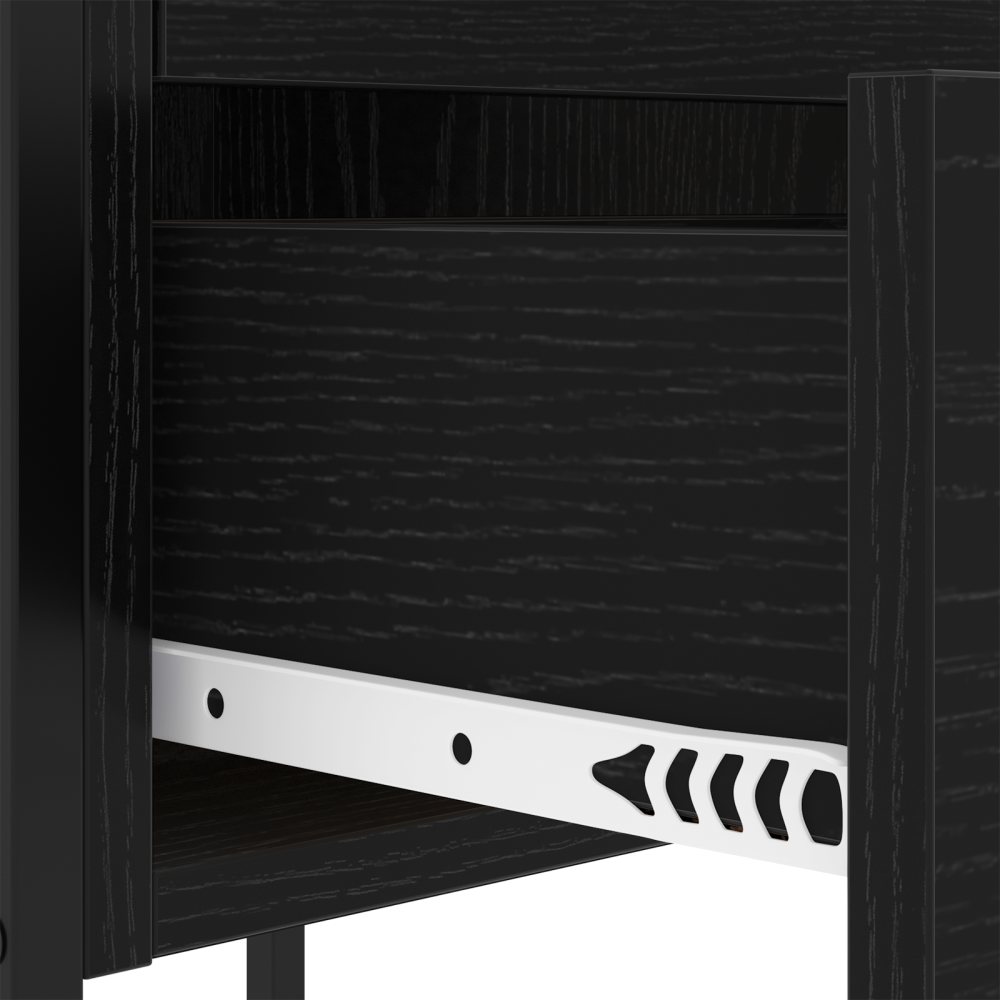 Produktbild för Nattduksbord 2 pcs Svart Ek 42 x 41 x 61 cm Konstruerat trä