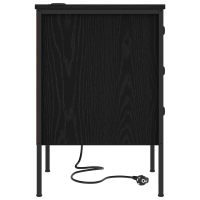 Produktbild för Nattduksbord 2 pcs Svart Ek 42 x 41 x 61 cm Konstruerat trä