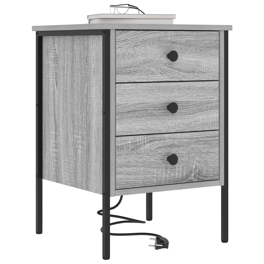 Produktbild för Nattduksbord 2 pcs Grå Sonoma 42 x 41 x 61 cm Konstruerat trä